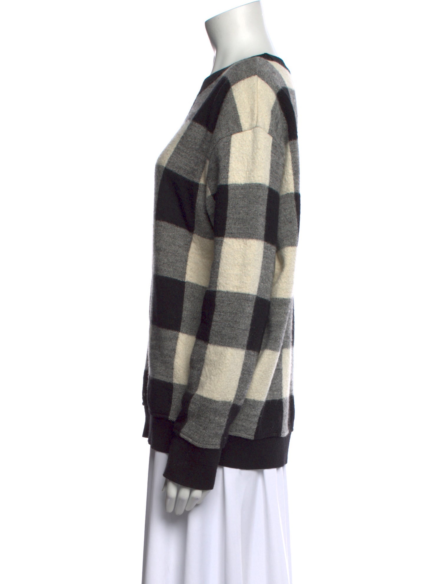 Hatch Baby Alpaca Plaid Print Sweater