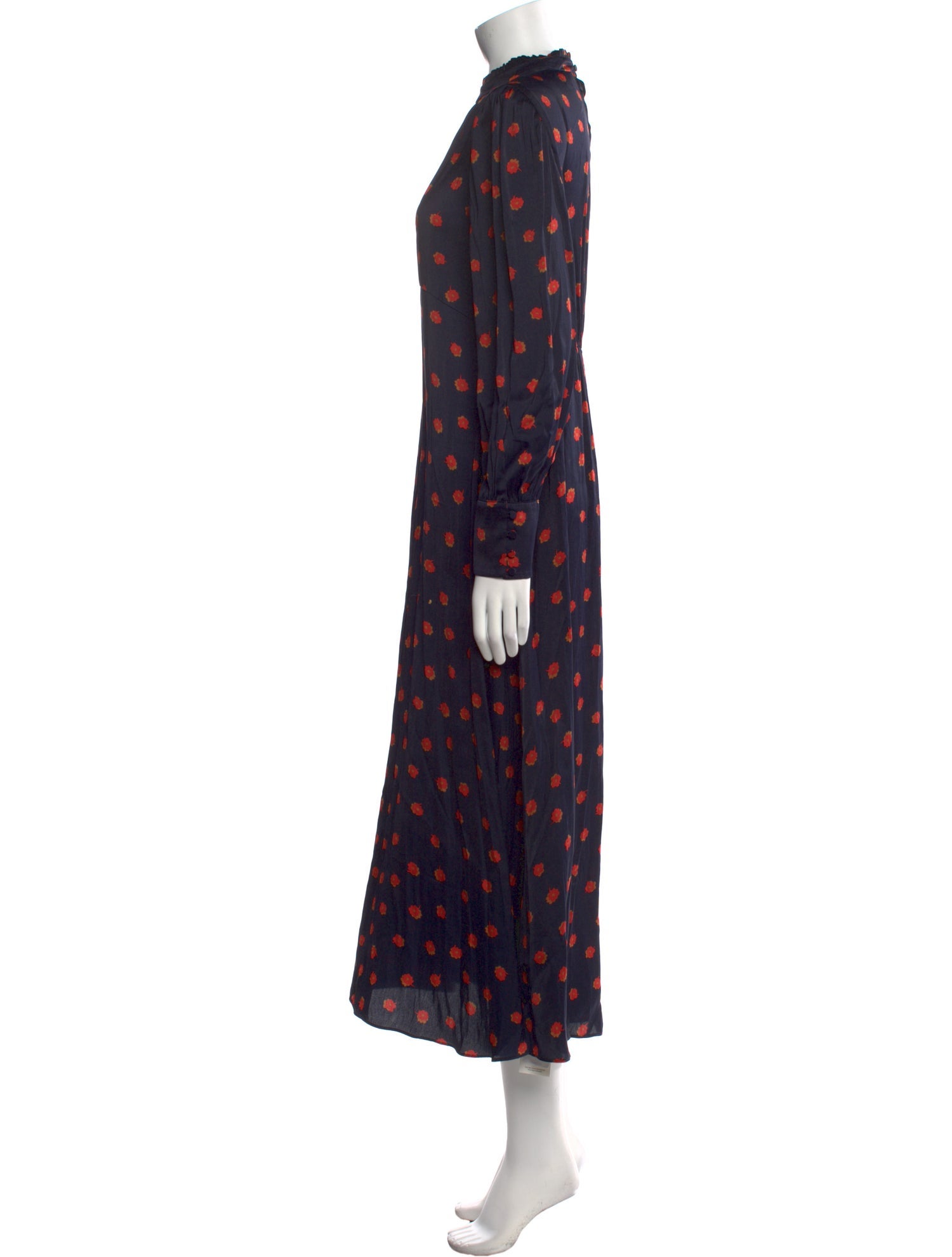 Hatch Polka Dot Print Long Dress