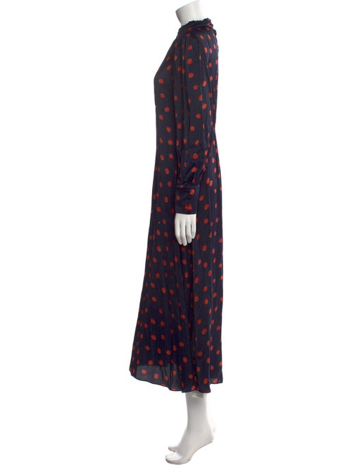 Hatch Polka Dot Print Long Dress