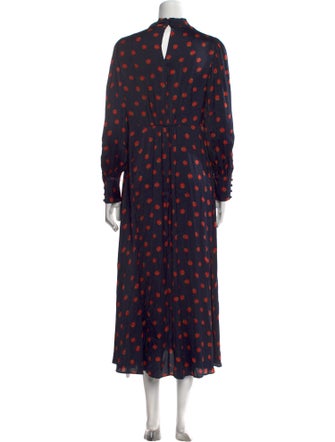 Hatch Polka Dot Print Long Dress