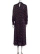 Hatch Polka Dot Print Long Dress
