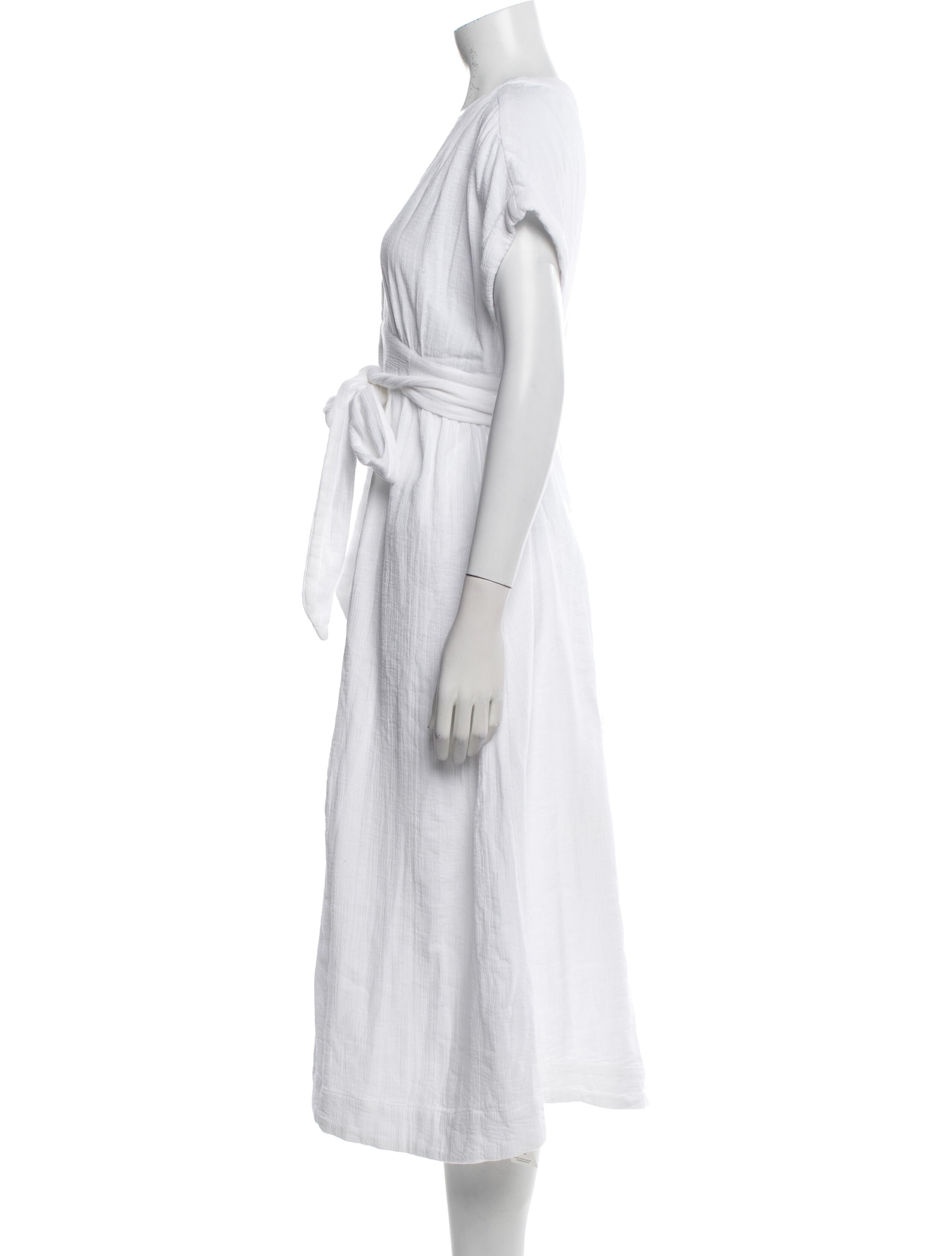 Hatch V-Neck Long Dress