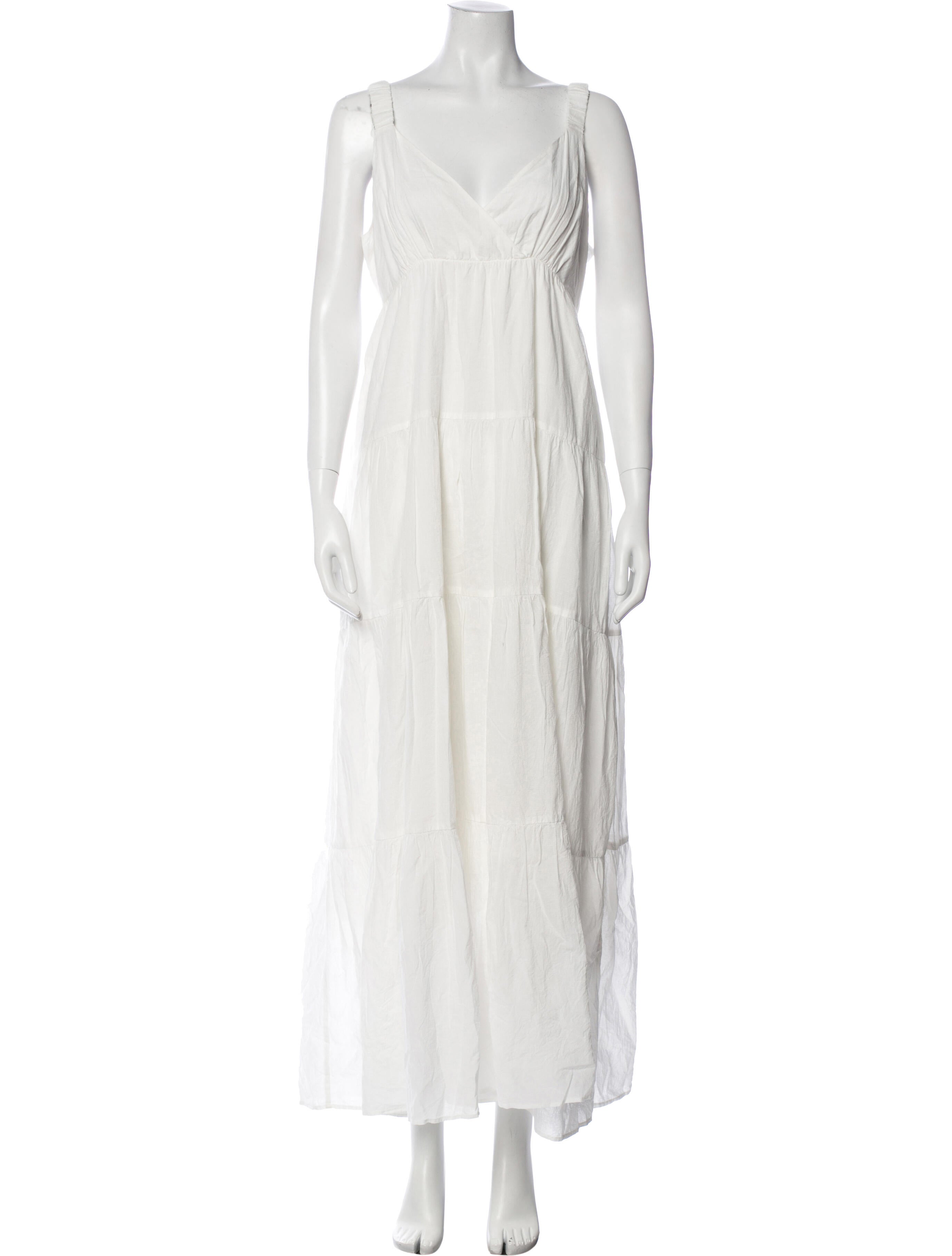 Hatch V-Neck Long Dress