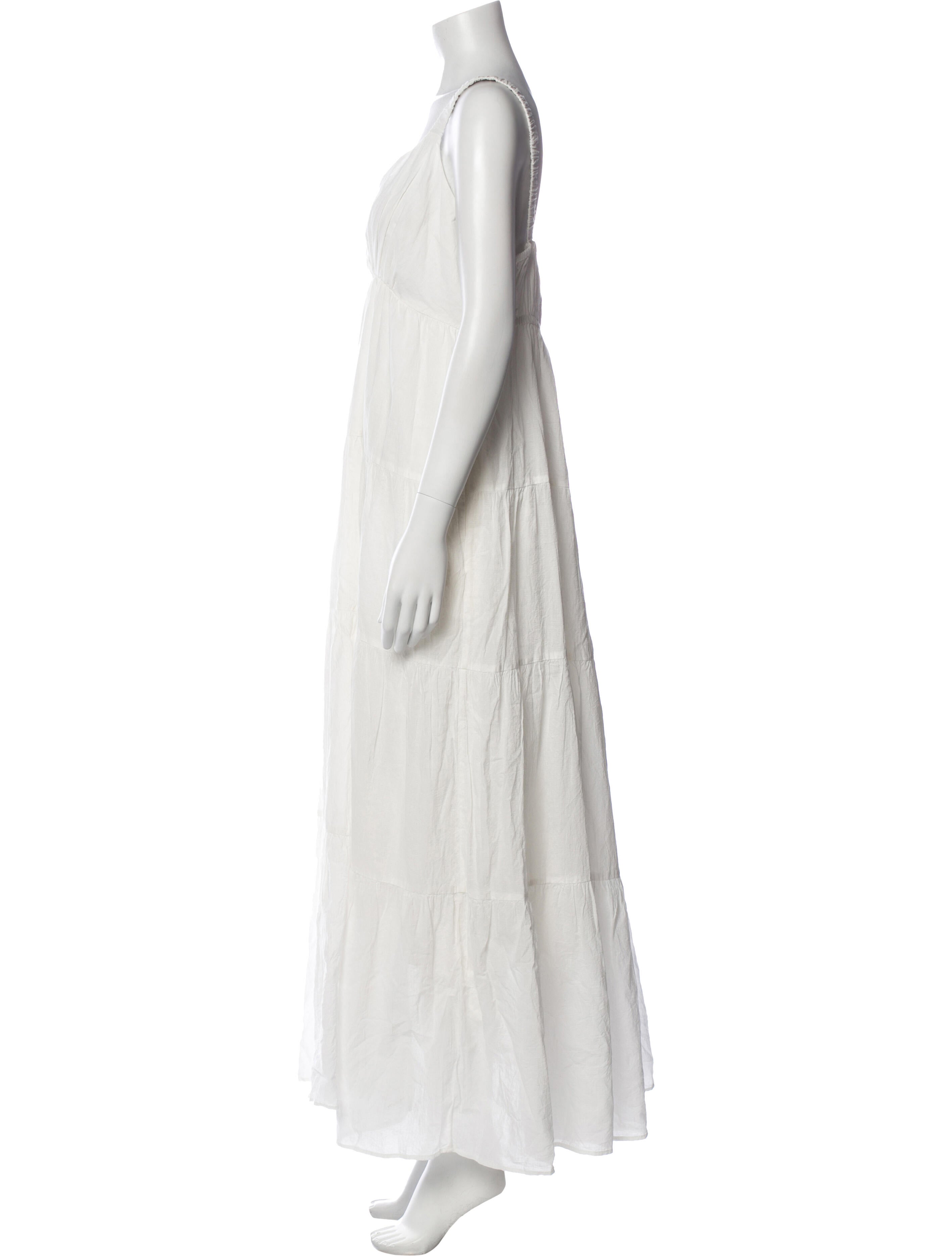 Hatch V-Neck Long Dress