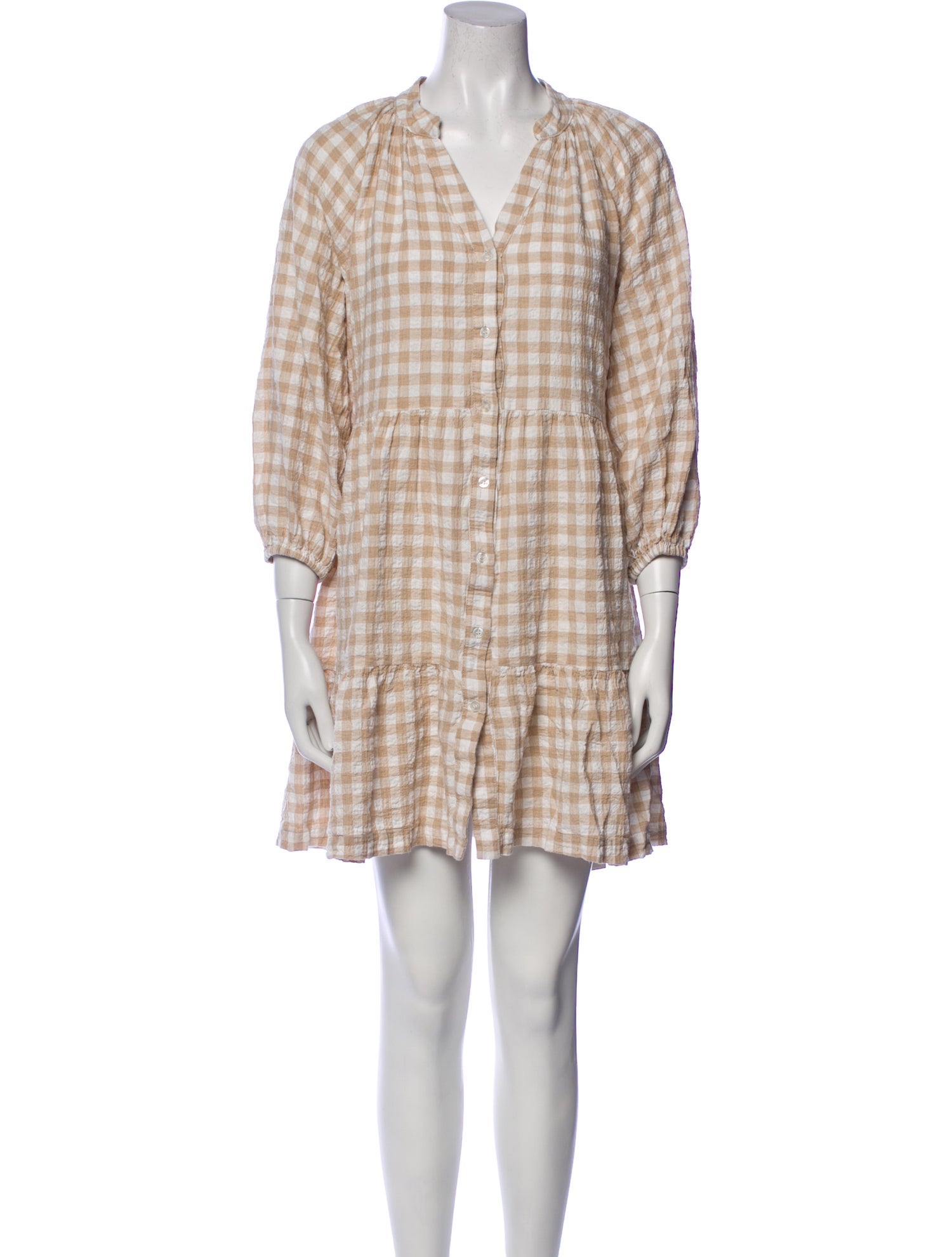 Hatch Plaid Print Mini Dress