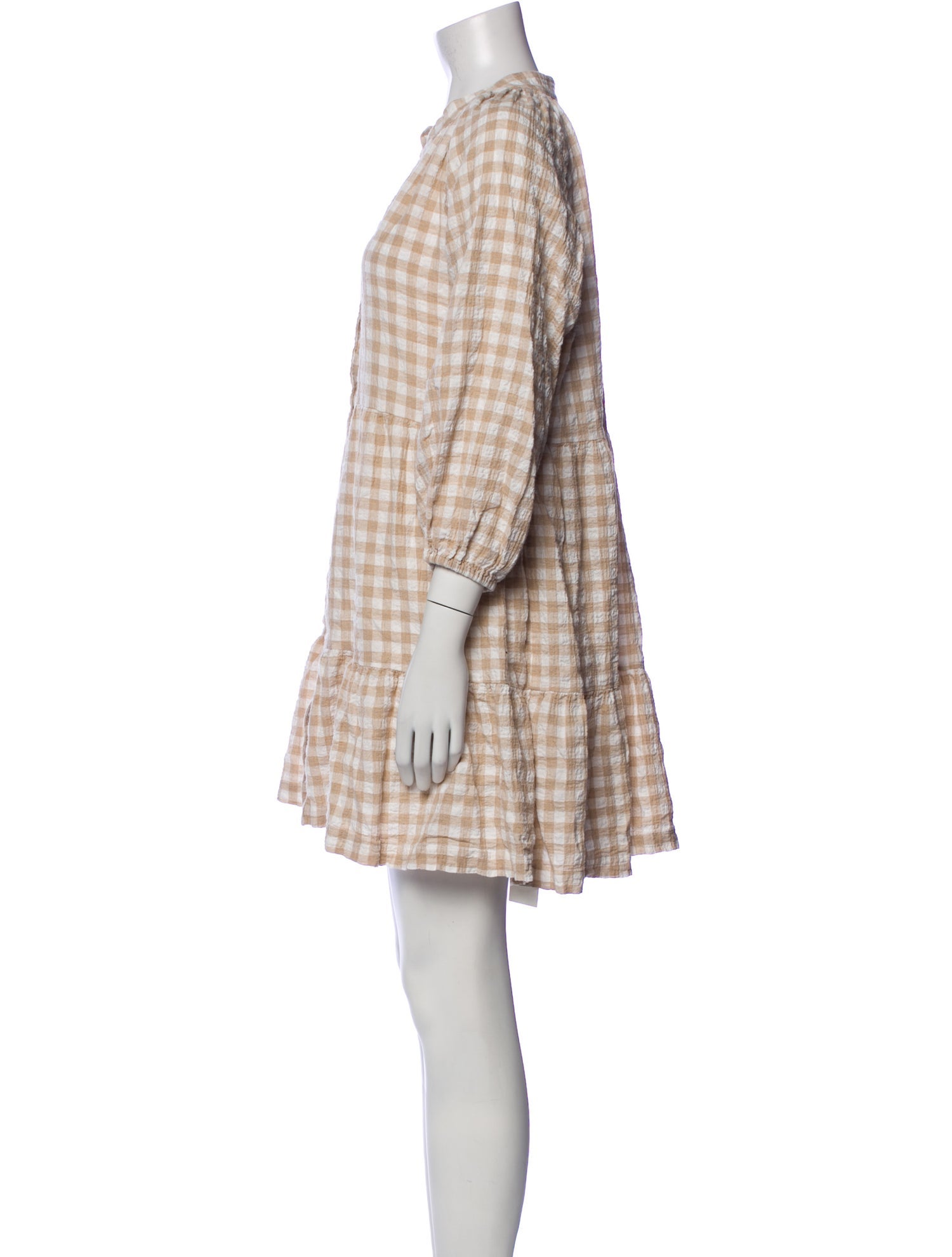 Hatch Plaid Print Mini Dress