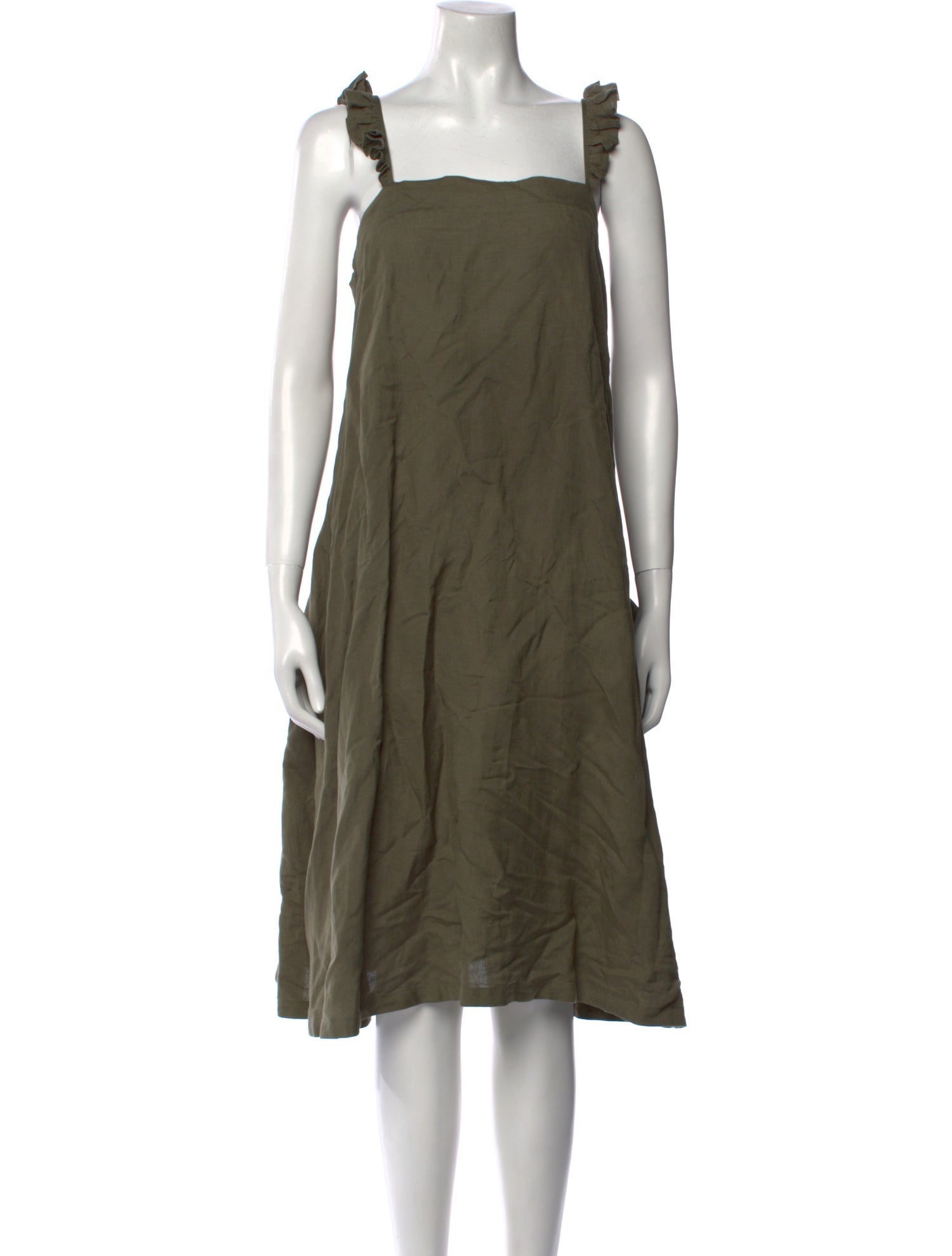 Hatch Linen Knee-Length Dress