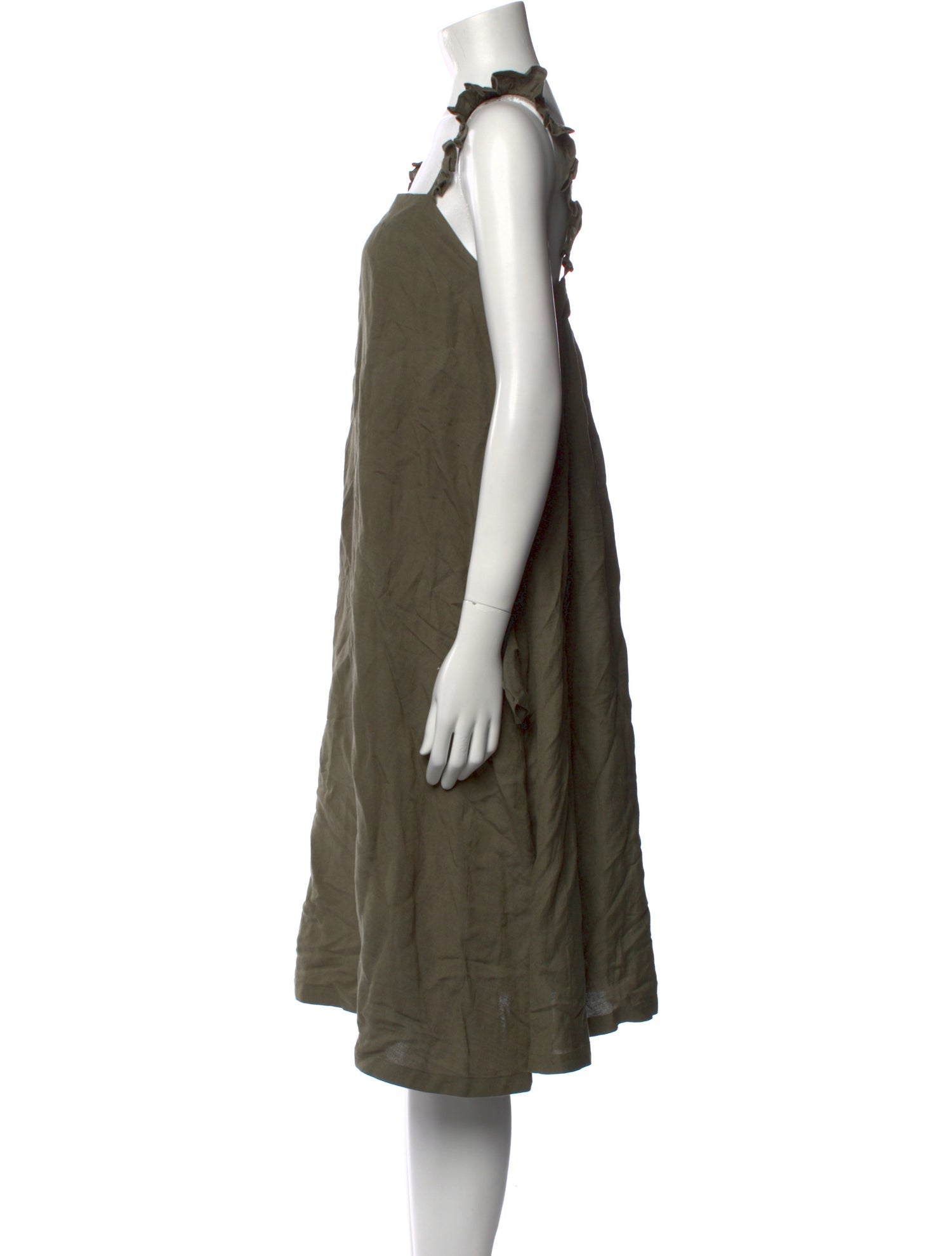Hatch Linen Knee-Length Dress