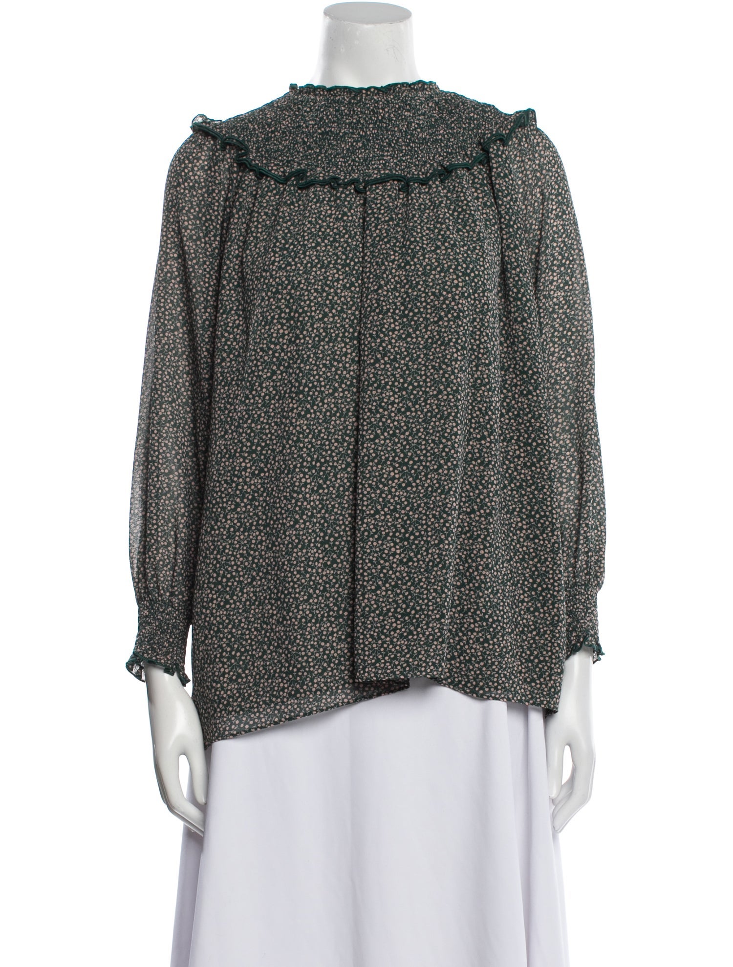 Hatch Printed Bateau Neckline Blouse w/ Tags