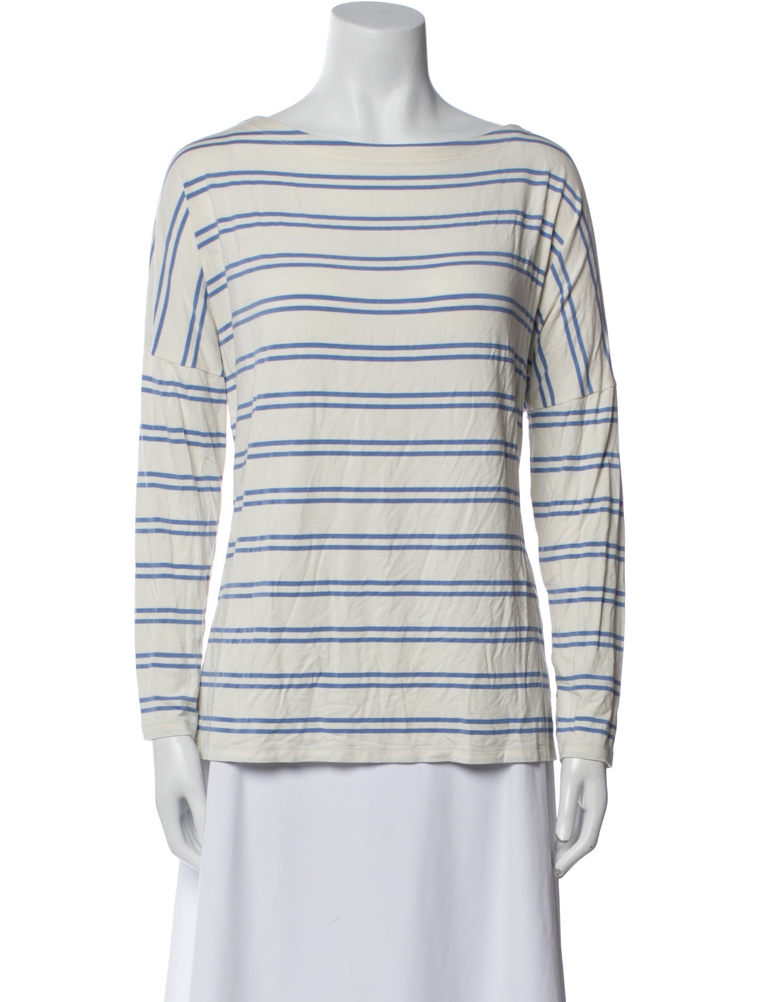 Hatch Striped Bateau Neckline Top