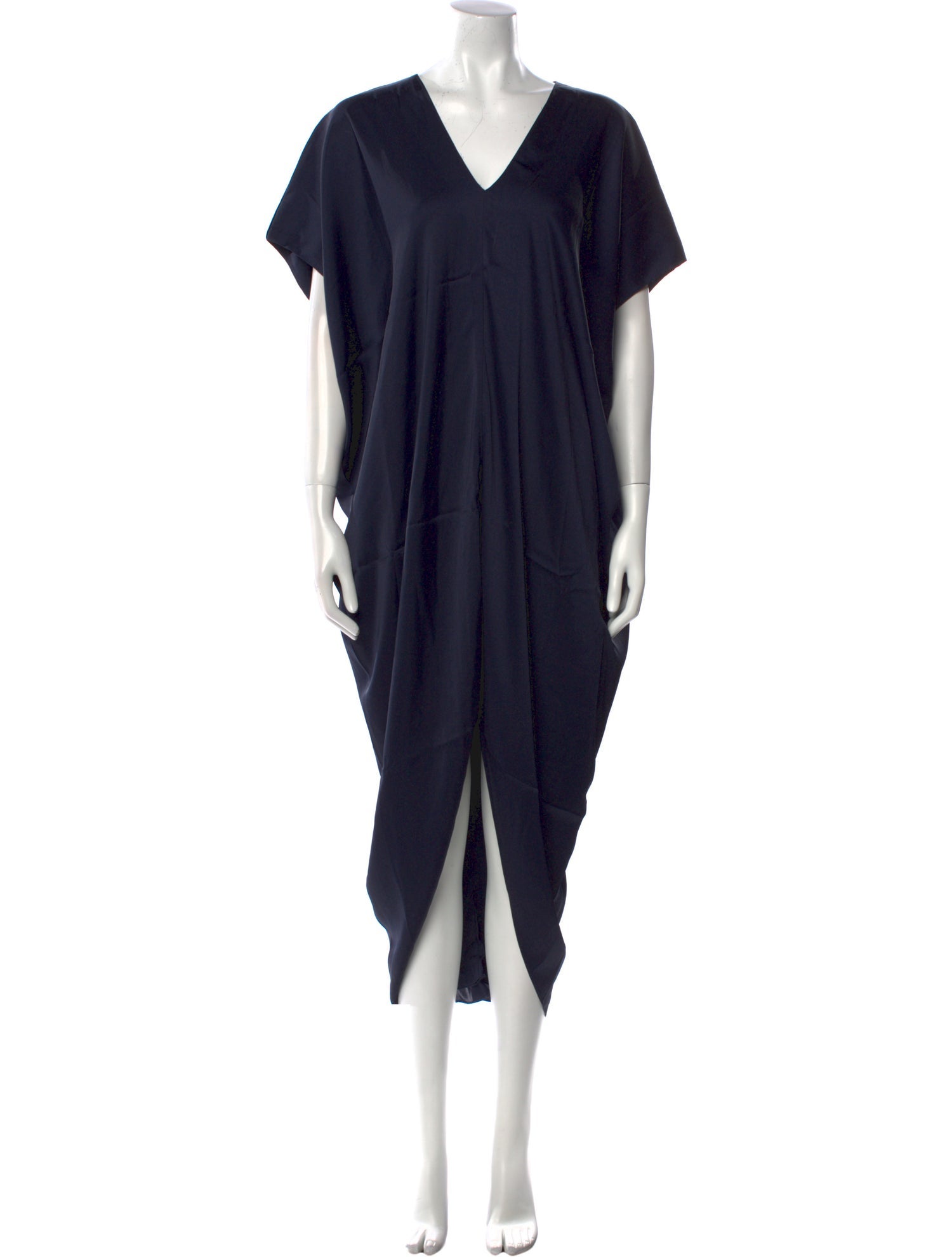 Hatch V-Neck Long Dress