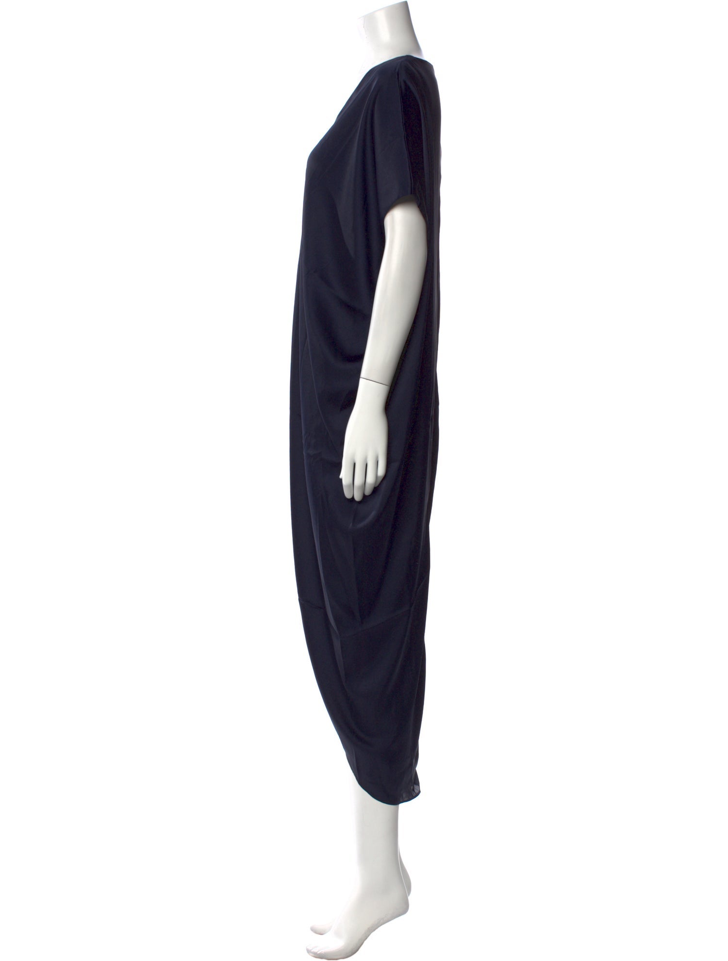 Hatch V-Neck Long Dress