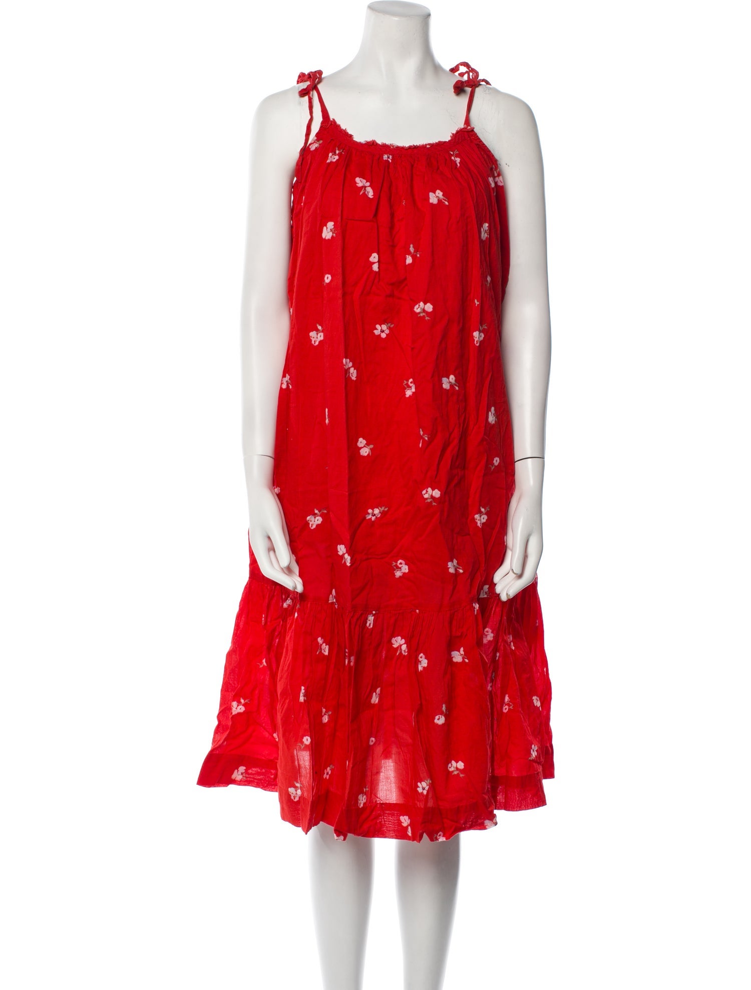 Hatch Floral Print Midi Length Dress