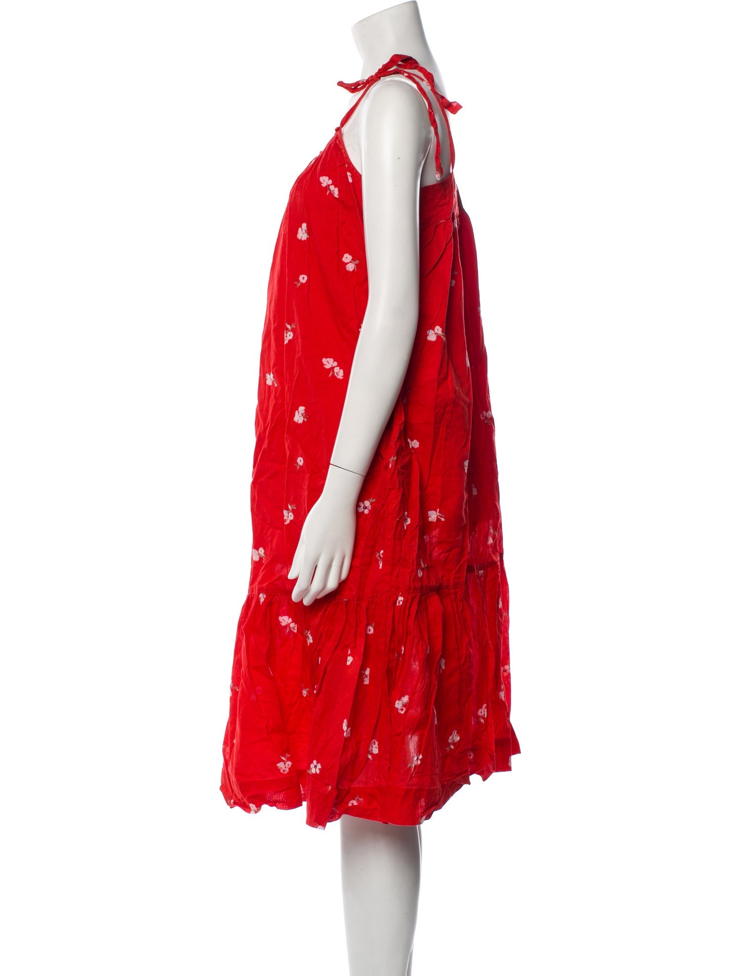 Hatch Floral Print Midi Length Dress