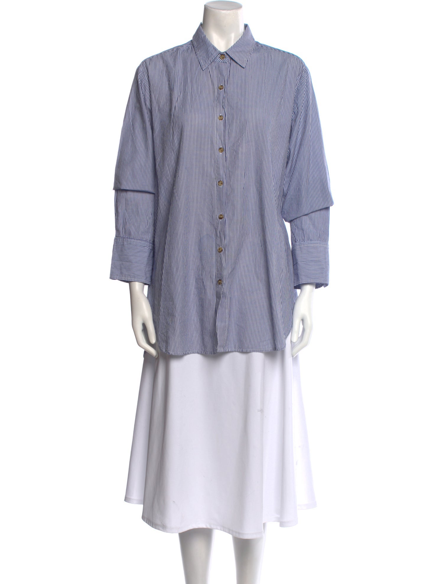 Hatch Striped Long Sleeve Button-Up Top