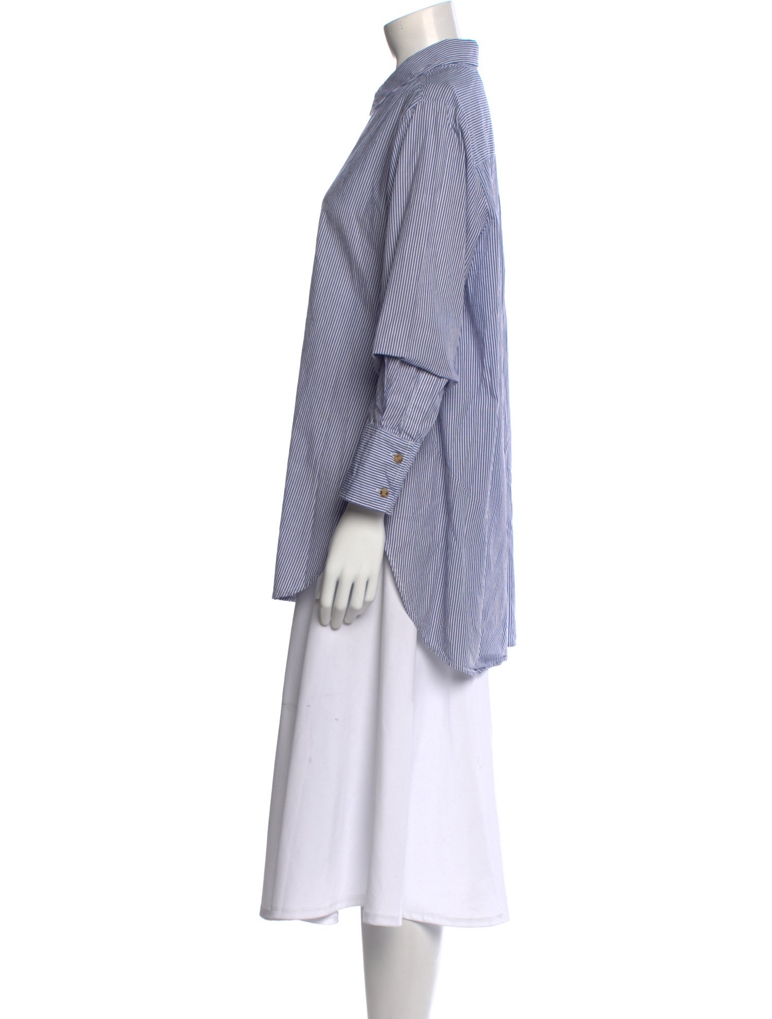 Hatch Striped Long Sleeve Button-Up Top