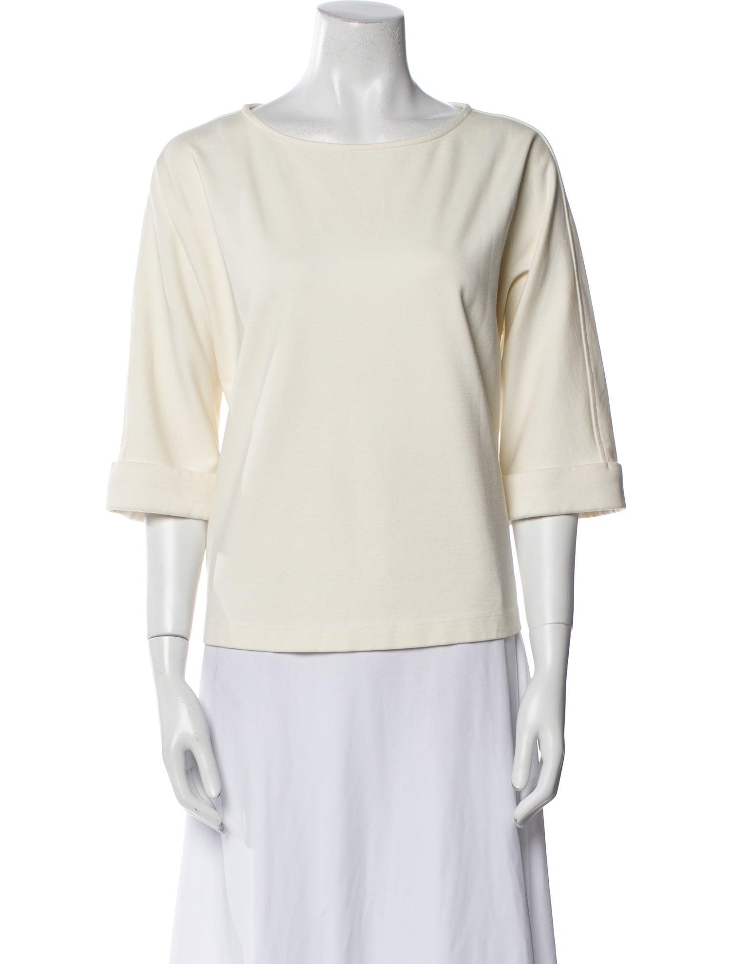Hatch Bateau Neckline Three-Quarter Sleeve Top