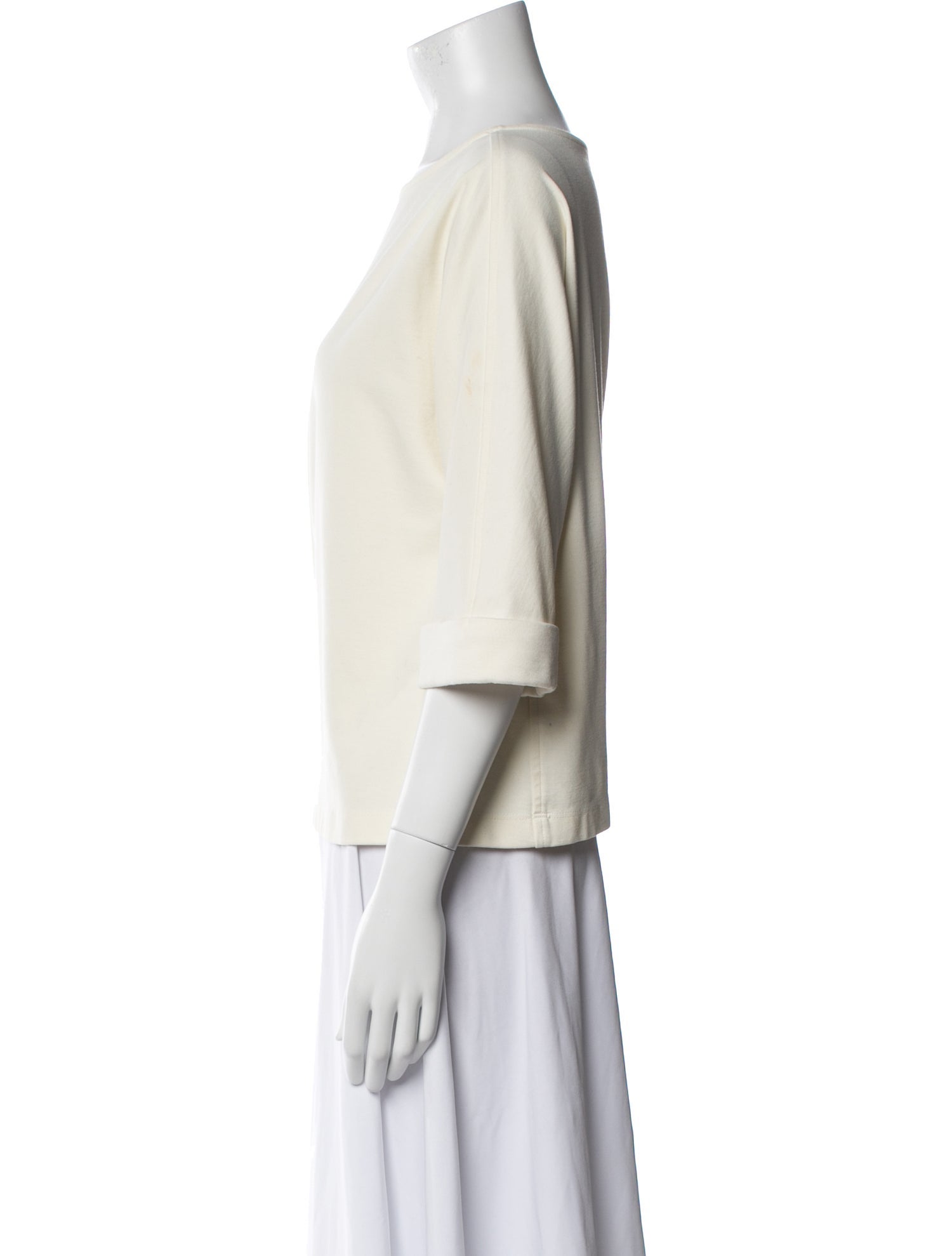 Hatch Bateau Neckline Three-Quarter Sleeve Top