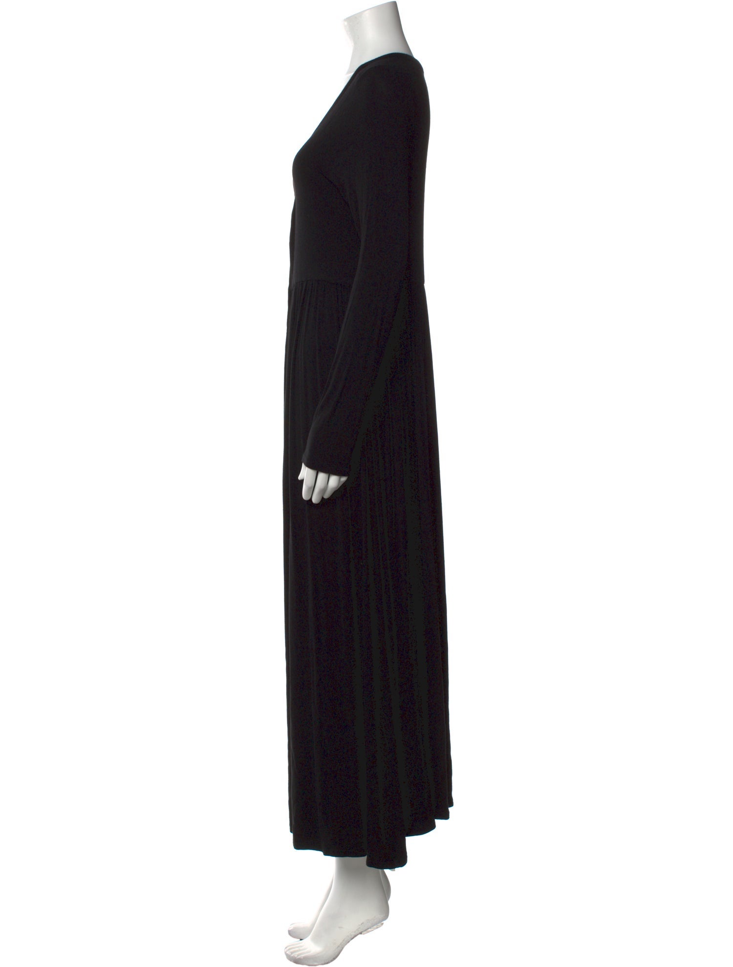 Hatch V-Neck Long Dress