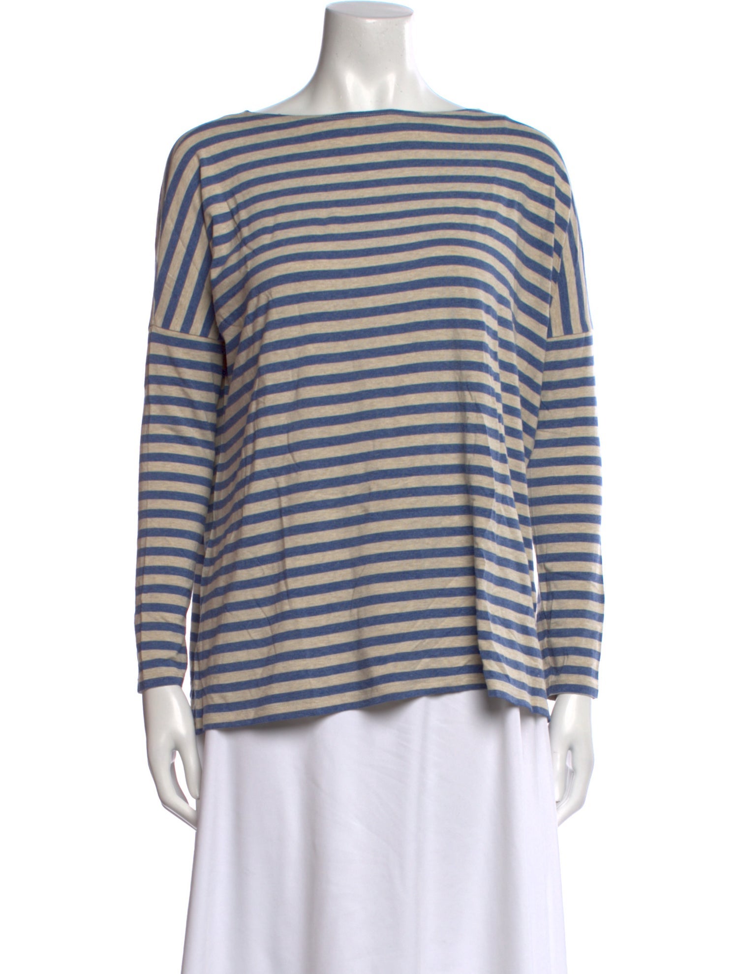 Hatch Striped Bateau Neckline Top
