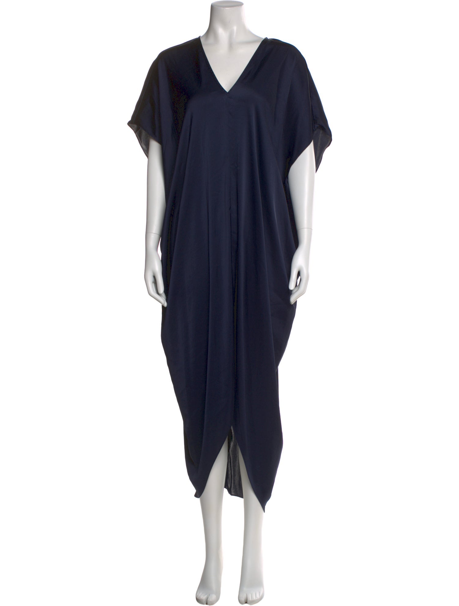 Hatch V-Neck Long Dress