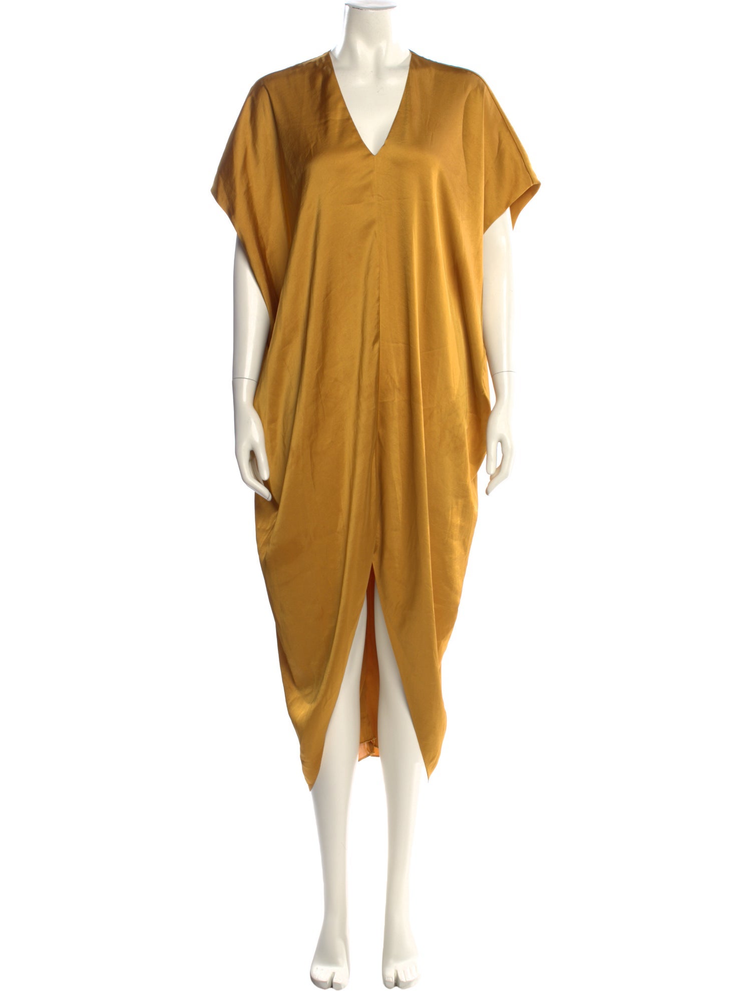 Hatch V-Neck Long Dress