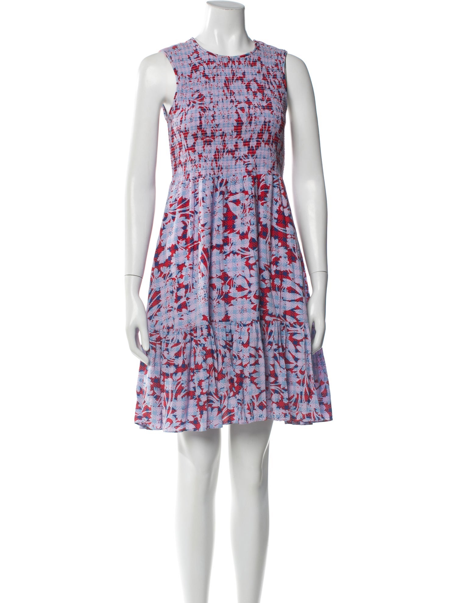 Hatch Floral Print Knee-Length Dress