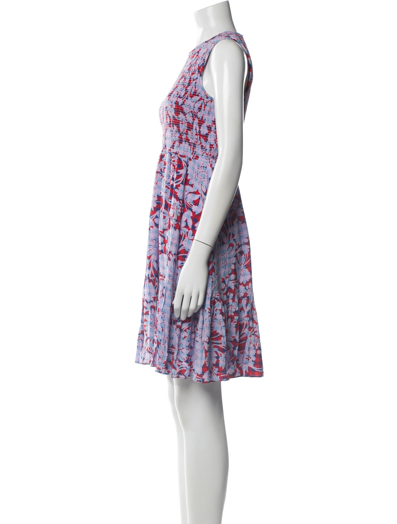 Hatch Floral Print Knee-Length Dress
