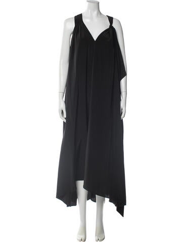 Pre-owned Hatch V-neck Long Dress In Black