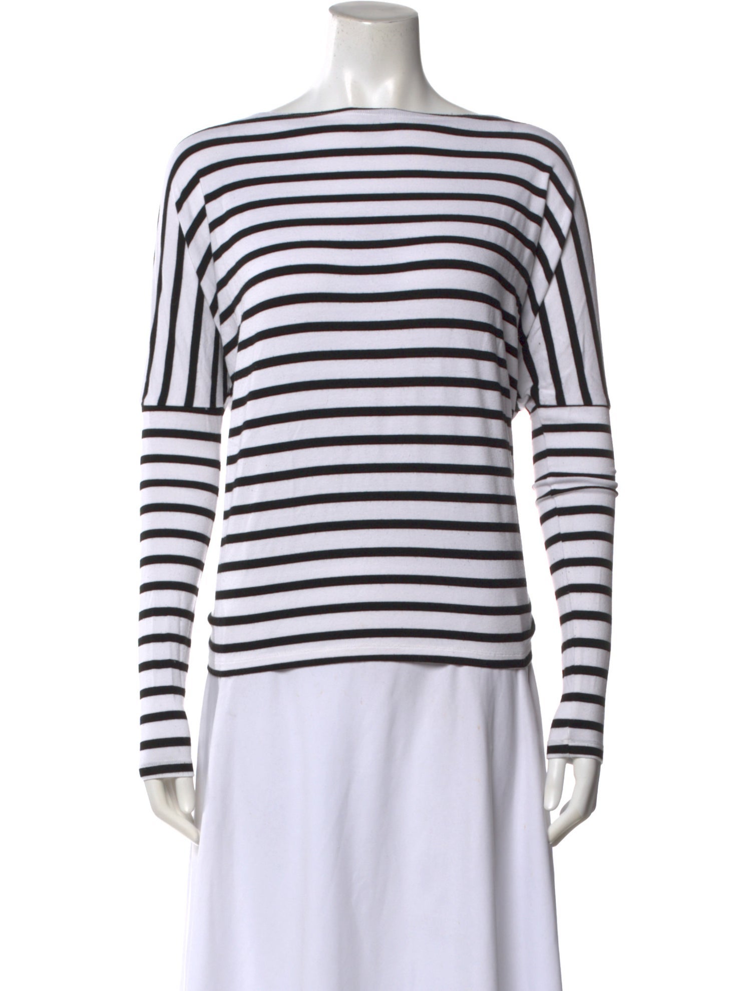 Hatch Striped Bateau Neckline Top