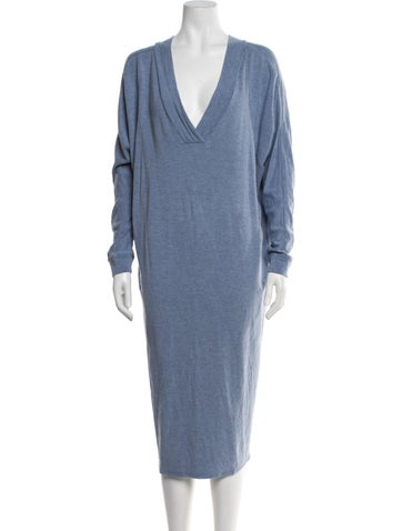 Pre-owned Hatch Cowl Neck Midi Length Dress In Blue