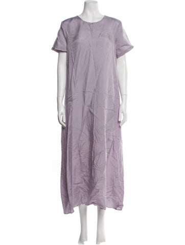 Pre-owned Hatch Crew Neck Long Dress In Purple