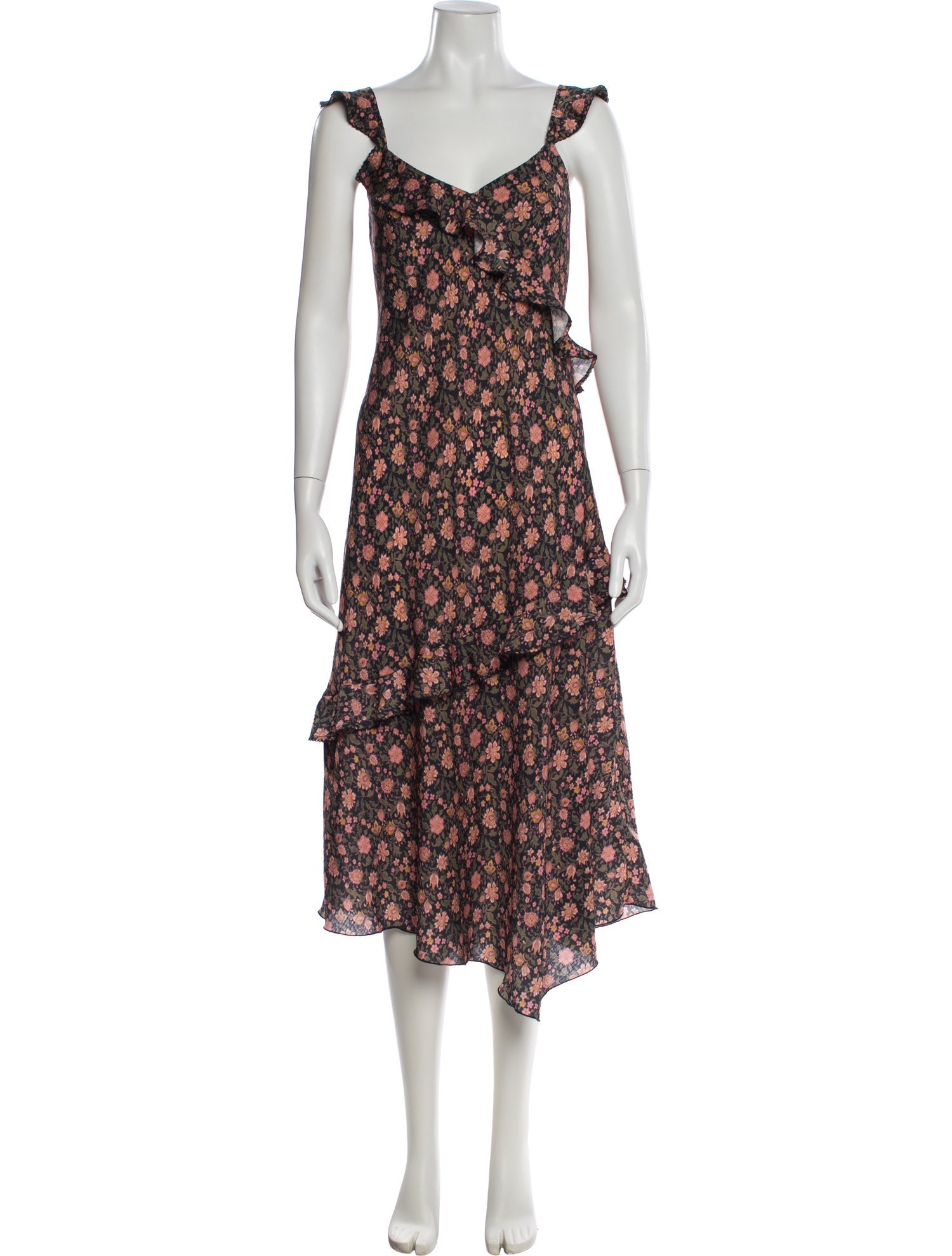 Hatch Floral Print Long Dress