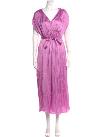Pre-owned Hatch V-neck Long Dress In Purple