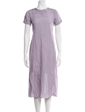 Pre-owned Hatch Crew Neck Midi Length Dress In Purple