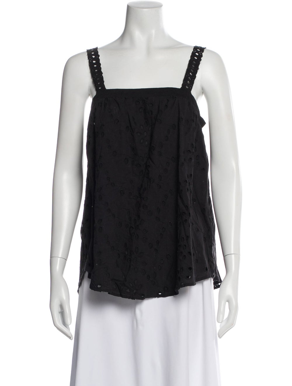 Hatch Patterned Square Neckline Top - image 1