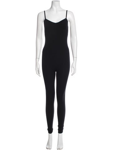 Pre-owned Hatch V-neck Jumpsuit In Black