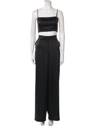 House of Harlow 1960 Polka Dot Print Crystal Embellishments Pant Set