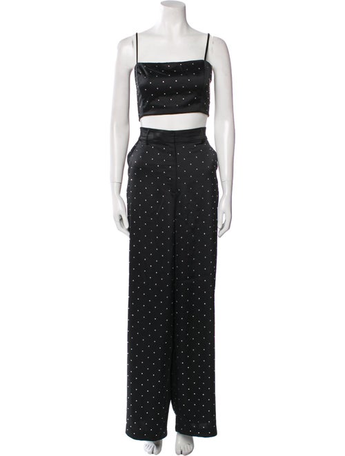 House of Harlow 1960 Polka Dot Print Crystal Embellishments Pant Set