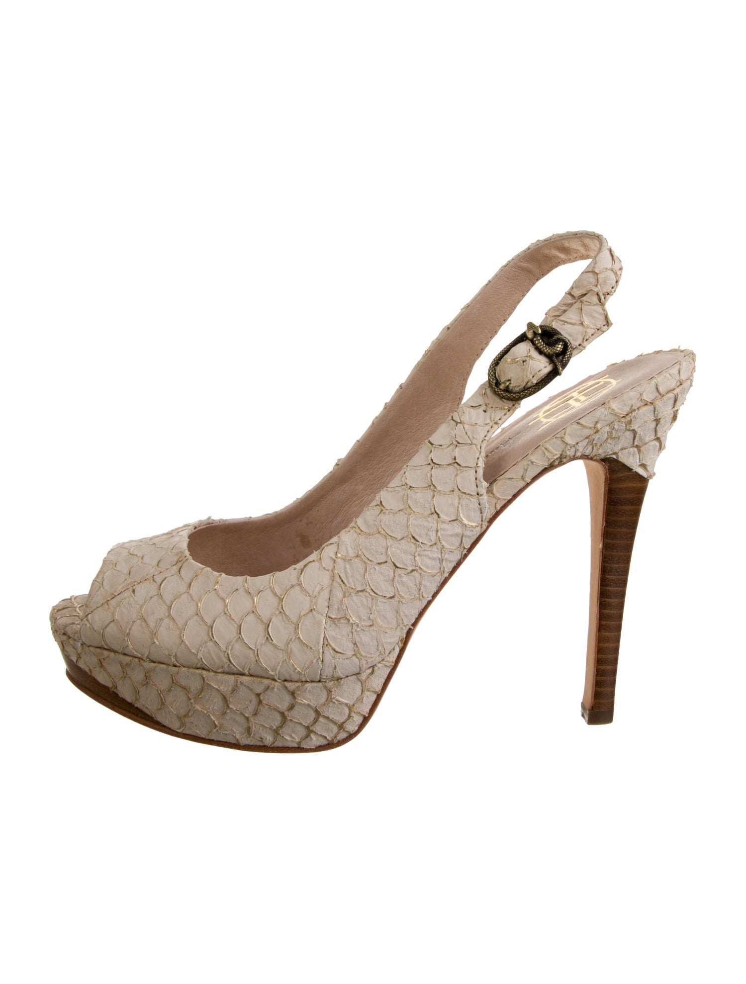 House of Harlow 1960 Leather Trim Embellishment Slingback Pumps