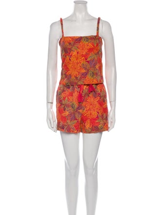 House of Harlow 1960 Floral Print Ruffle Embellishment Short Set