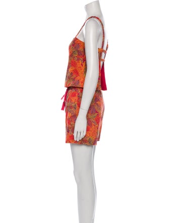 House of Harlow 1960 Floral Print Ruffle Embellishment Short Set