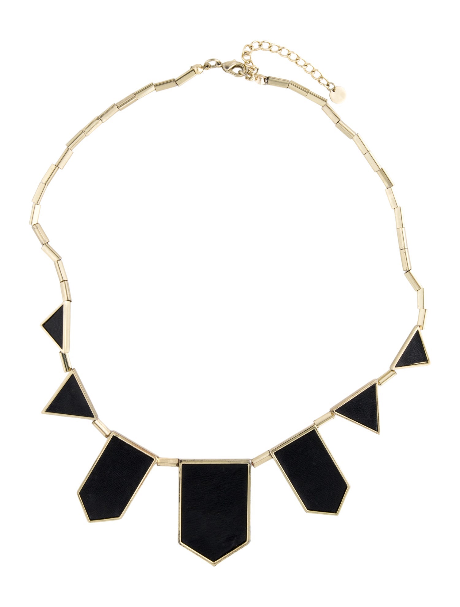House of Harlow 1960 Leather Inlay Station Necklace