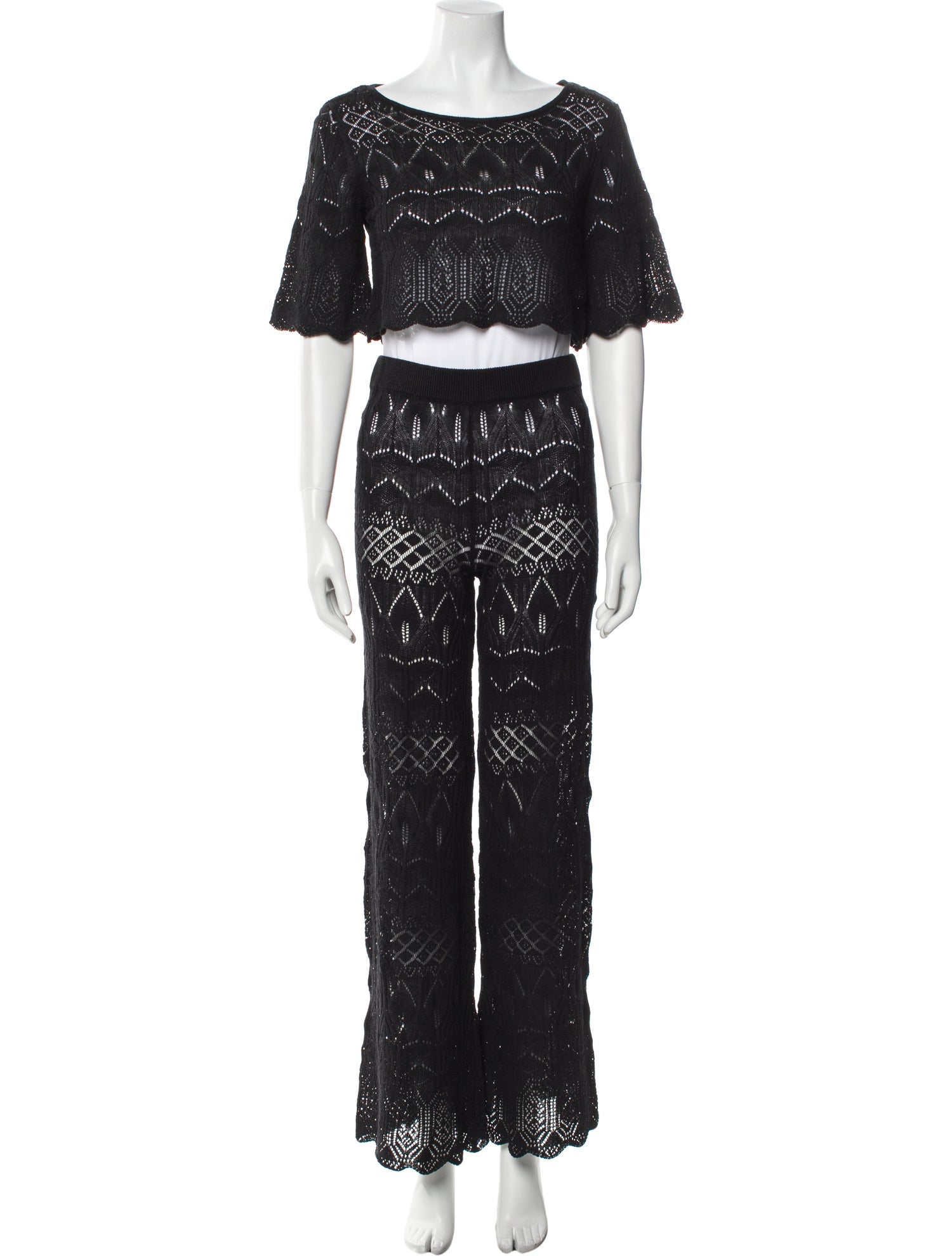 House of Harlow 1960 Lace Pattern Scalloped Accent Pant Set w/ Tags