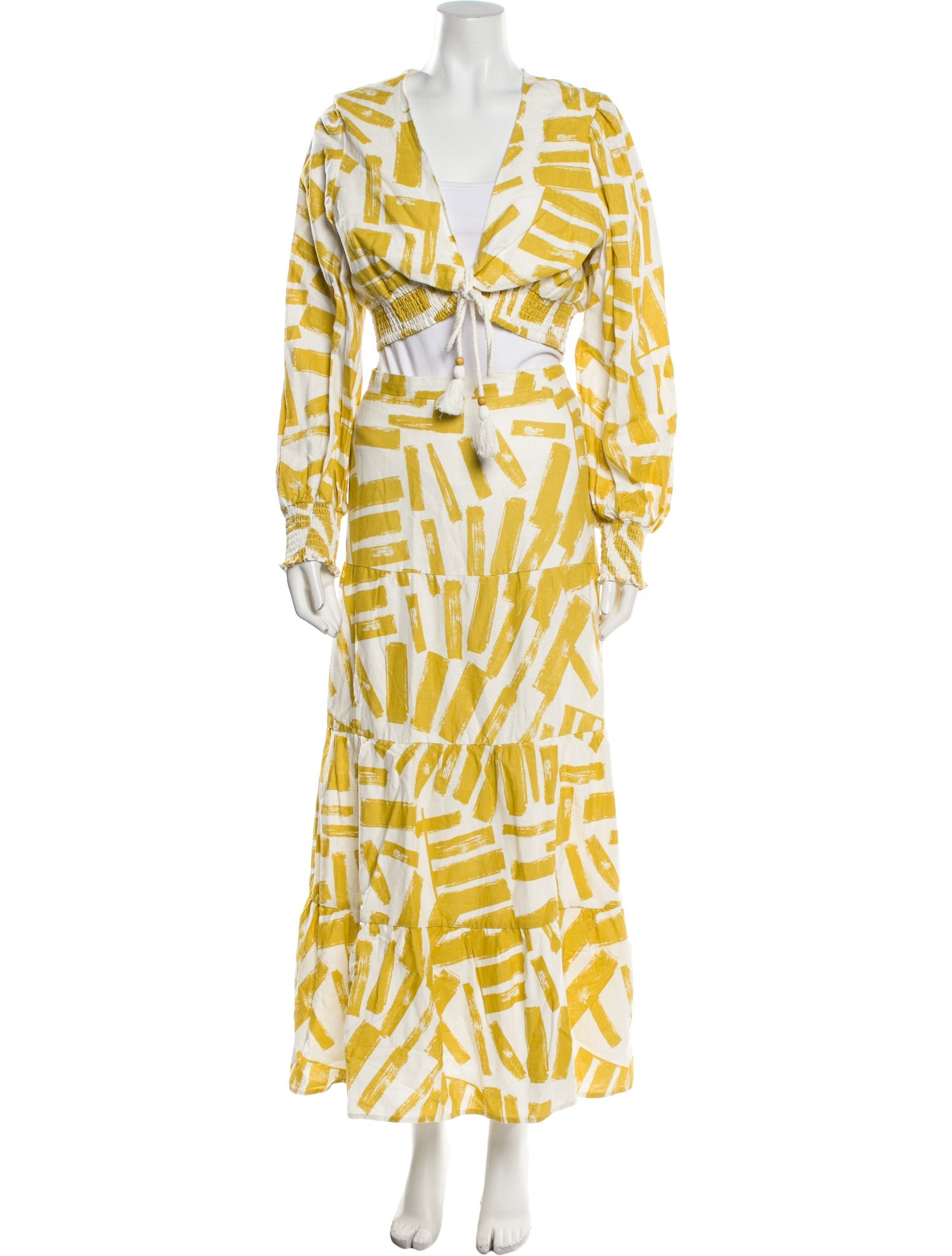 House of Harlow 1960 Linen Floral Print Skirt Set w/ Tags