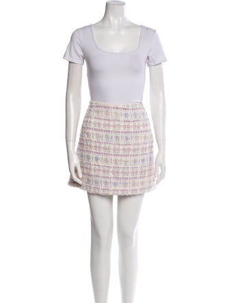 House of Harlow 1960 Tweed Pattern Crystal Embellishments Skirt Set