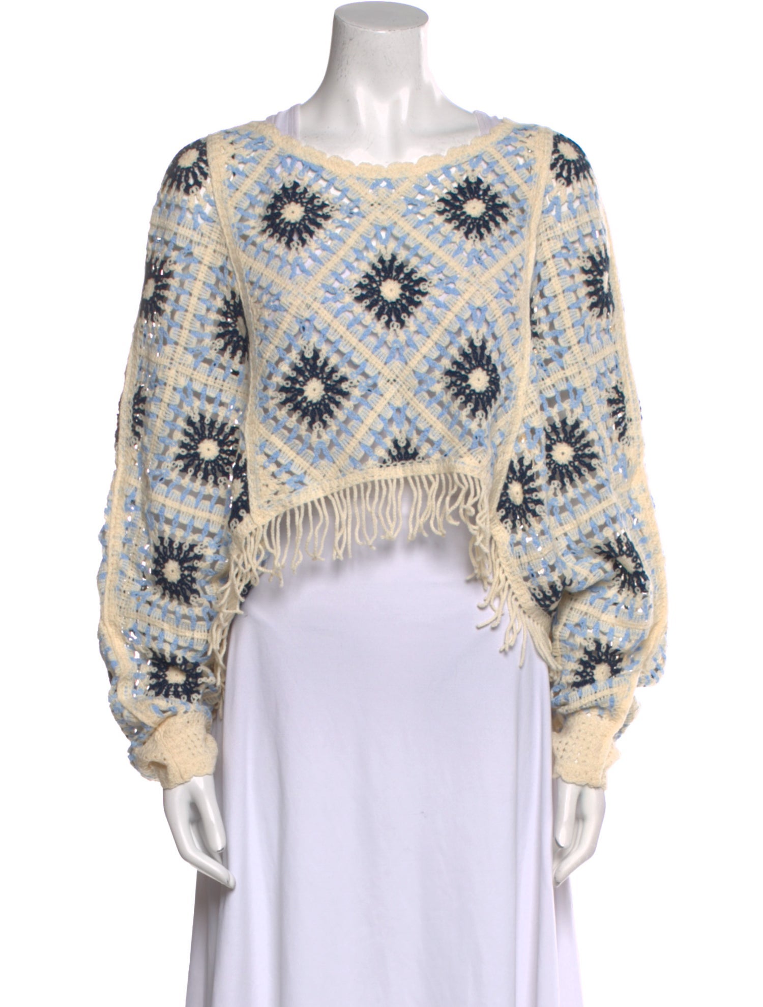 House of Harlow 1960 Printed Bateau Neckline Sweater