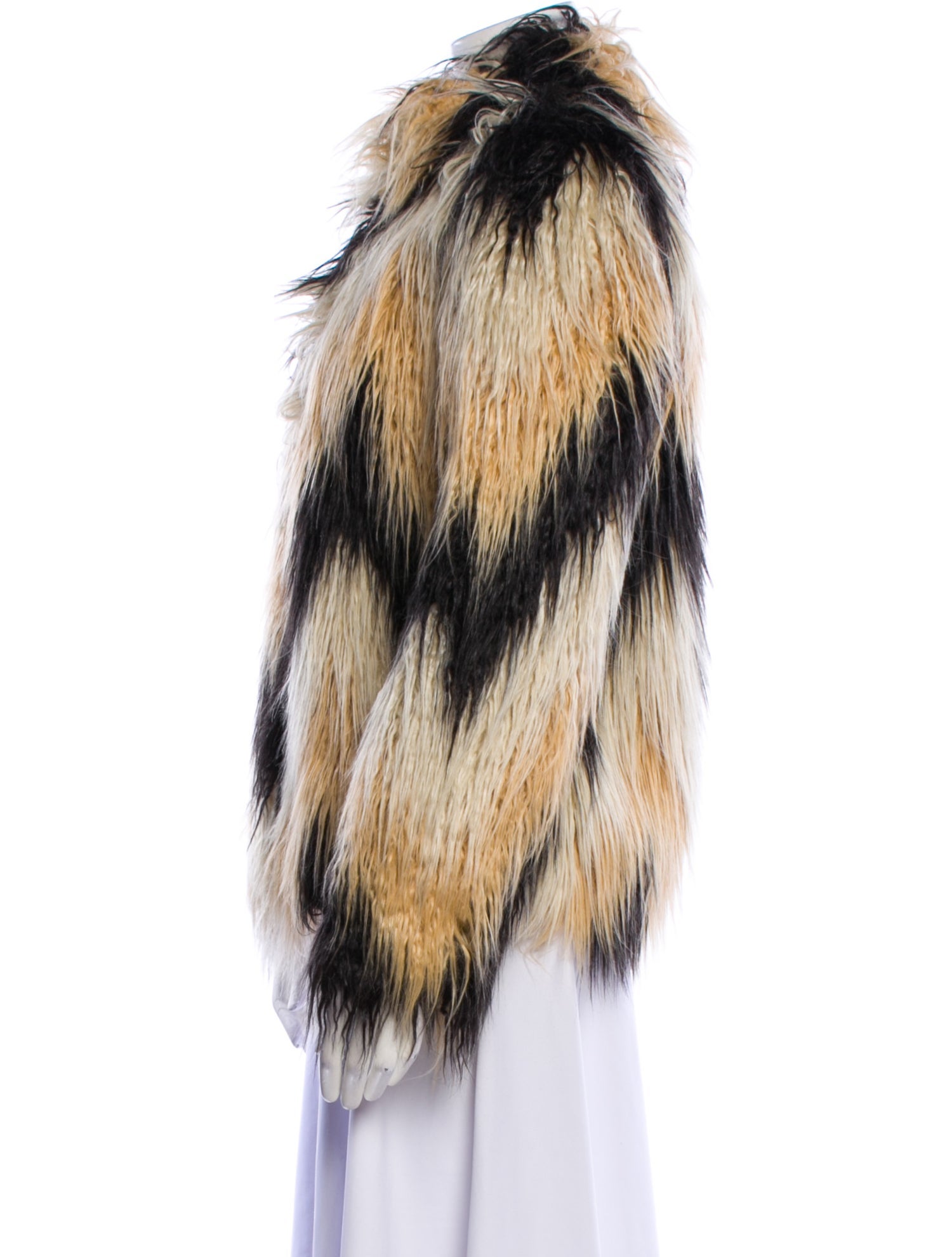 House of Harlow 1960 Faux Fur Striped Faux Fur Jacket