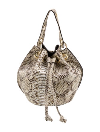 House of Harlow 1960 Embossed Leather Top Handle Bag