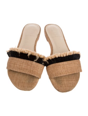 House of Harlow 1960 Straw Animal Print Slides